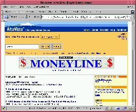 Figure 1: An Alta Vista page with ads
